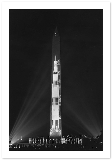 Saturn V Projection onto the Washington Monument, Robert Mills, Washington, DC